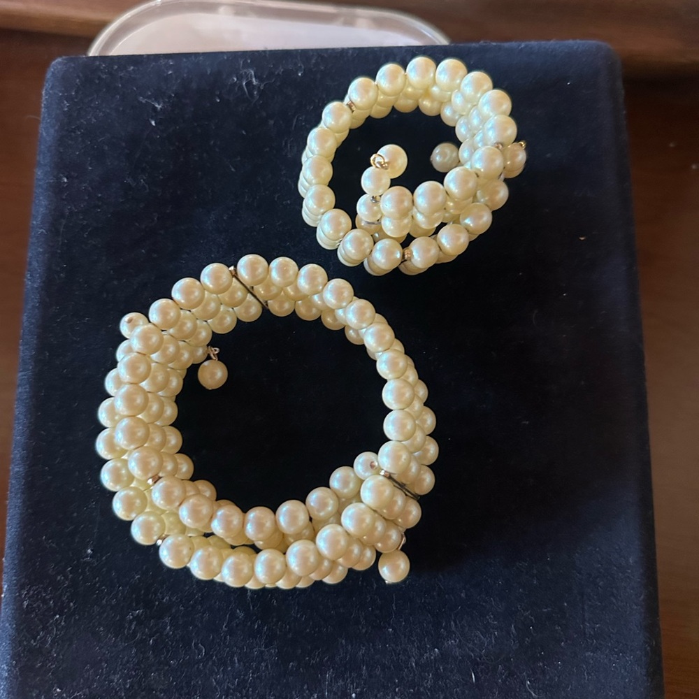 Vintage 1950’s Pearl Wrap Beaded Bracelet and Necklace Set